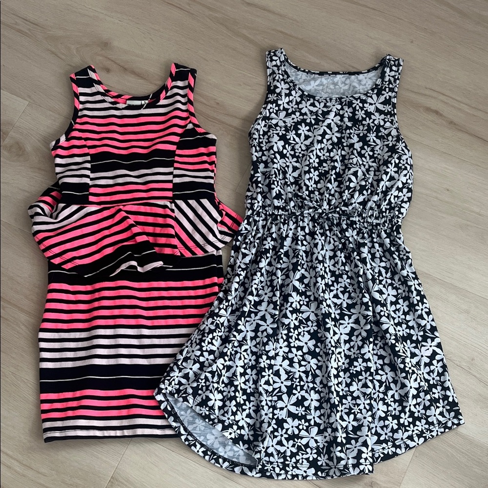 Stylish Kids' Striped and Floral Dresses Set